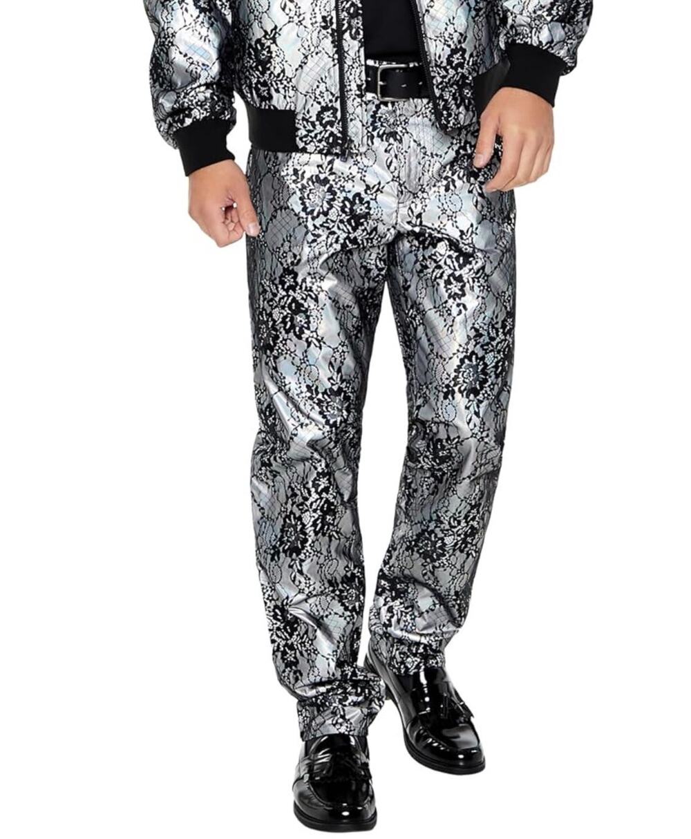 Forever 21 Men's Metallic Lace Slim-fit Pants 31